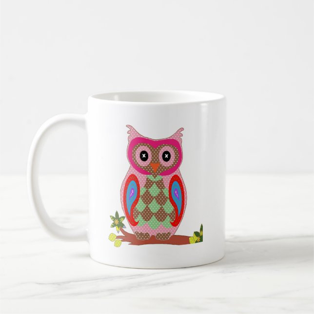 Caneca De Café Owl Bird Art (Esquerda)