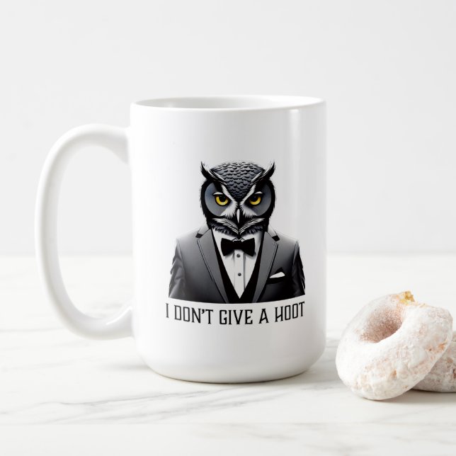 Caneca De Café Owl Mug - "Não dou um Hoot" (Com Donut)