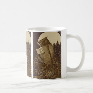 Caneca De Café Owl Reading por Moonlight