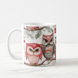 Caneca De Café Owls on a Branch III