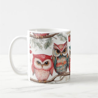 Caneca De Café Owls on a Branch III
