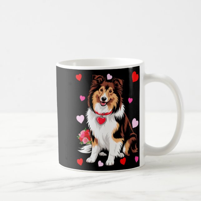 Caneca De Café Owner Mom Dad Sheltie Dog Lover Valentines Day  (Direita)