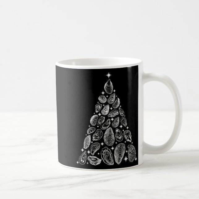 Caneca De Café Oyster Christmas Tree Seafood Shellfish Holiday Be (Direita)