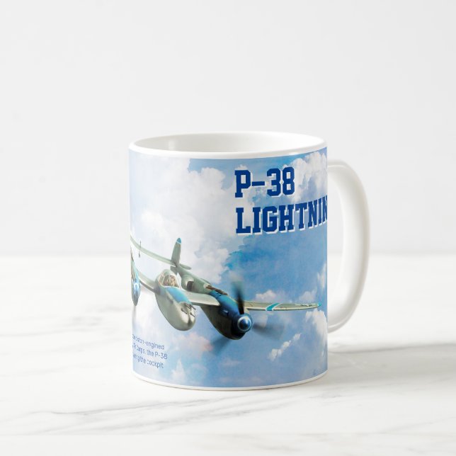 Caneca De Café P-38 Lightning (Frente Esquerda)