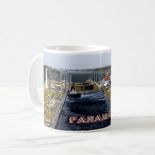 Caneca De Café PA0003 America - Panamá - Canal Locks - panorâmica