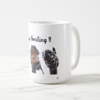 Caneca De Café Paarden in de mond gekeken. 3 paarden lachend.