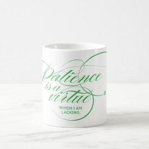Caneca De Café Paciência É uma Virtude Twist Verde