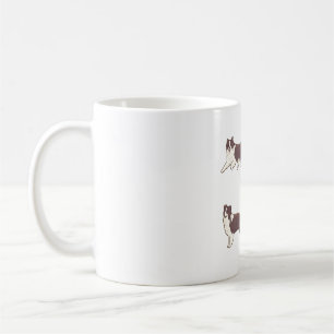 Caneca De Café Pacote Collie de Borda Castanha