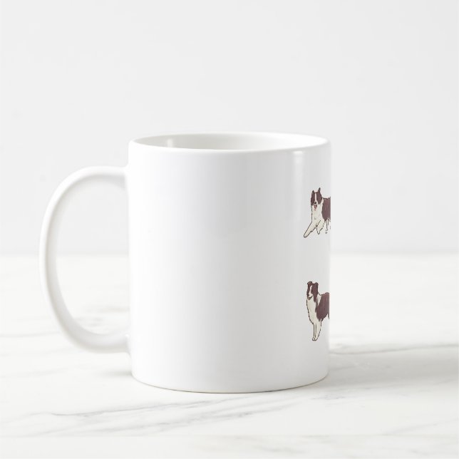 Caneca De Café Pacote Collie de Borda Castanha (Esquerda)