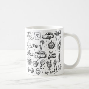 Caneca De Café Pacote de Clipart de Estilo de Vida Desenhado à Mã