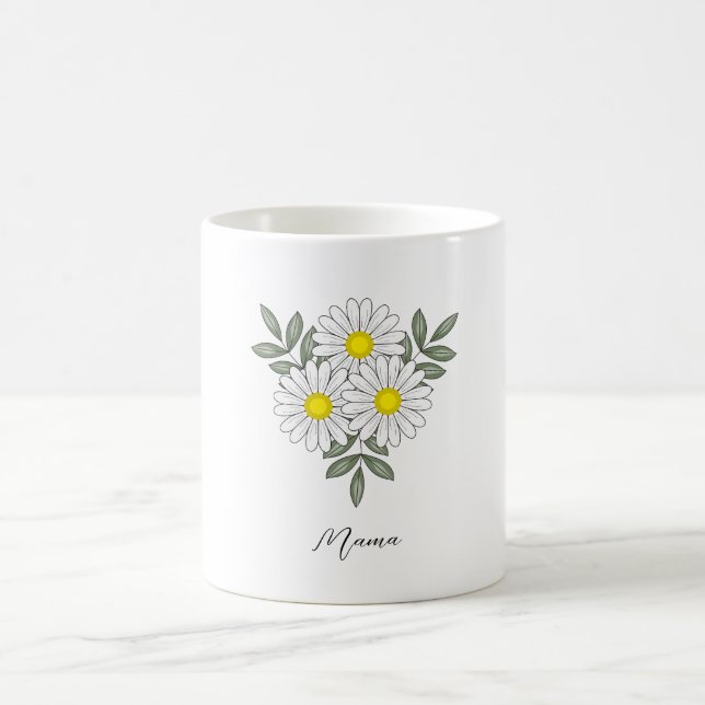 Caneca De Café Pacote de Texto Personalizado Daisy (Centro)