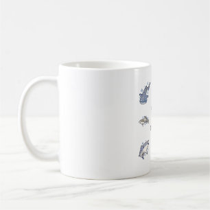 Caneca De Café Pacote de tipos tubarões