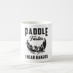 Caneca De Café Paddle Mais Rápido Eu Ouvi Banjos Canoe Boat River