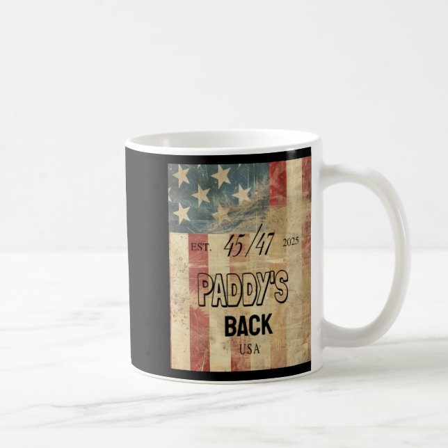 Caneca De Café Paddy's Back Engraçado Trump2 (Direita)