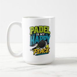 Caneca De Café Padel É Meu Lugar Feliz Retro Esportes