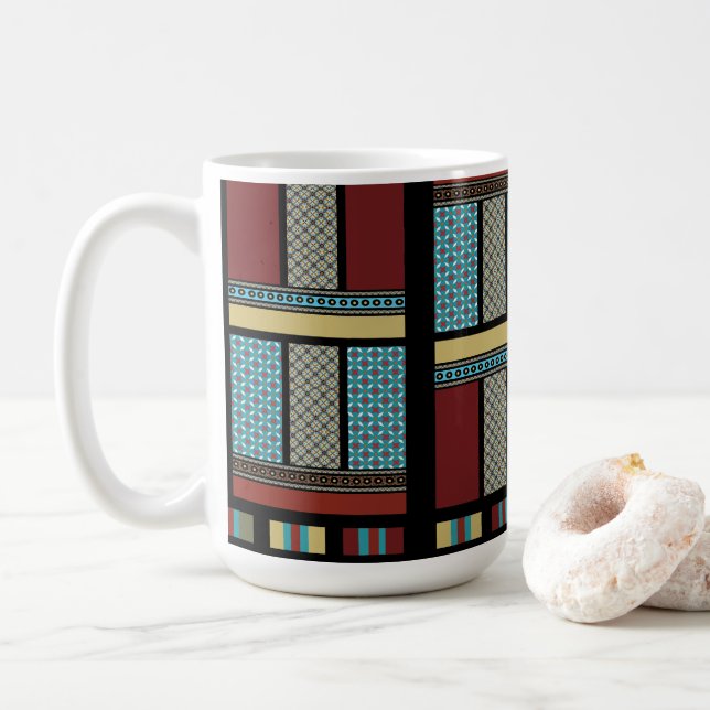 Caneca De Café Padrão 1 de Faixa de Bloco Mexicano (Com Donut)