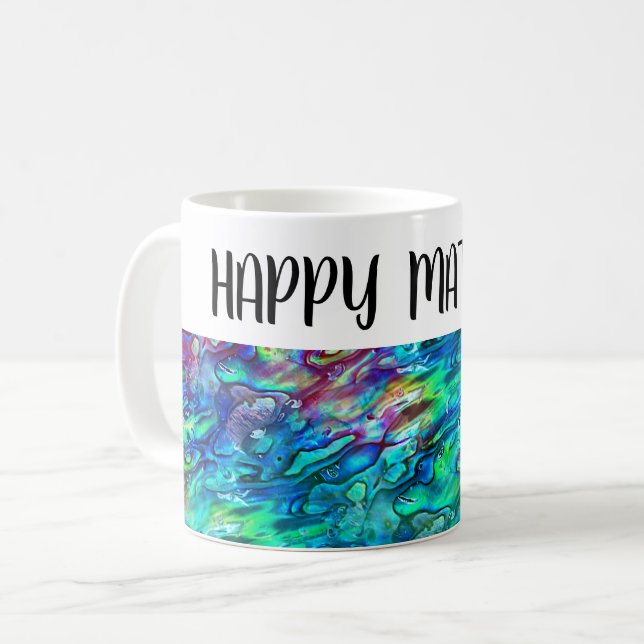 Caneca De Café Padrão 1 de shell Abalone Paua da Nova Zelândia (Frente Esquerda)