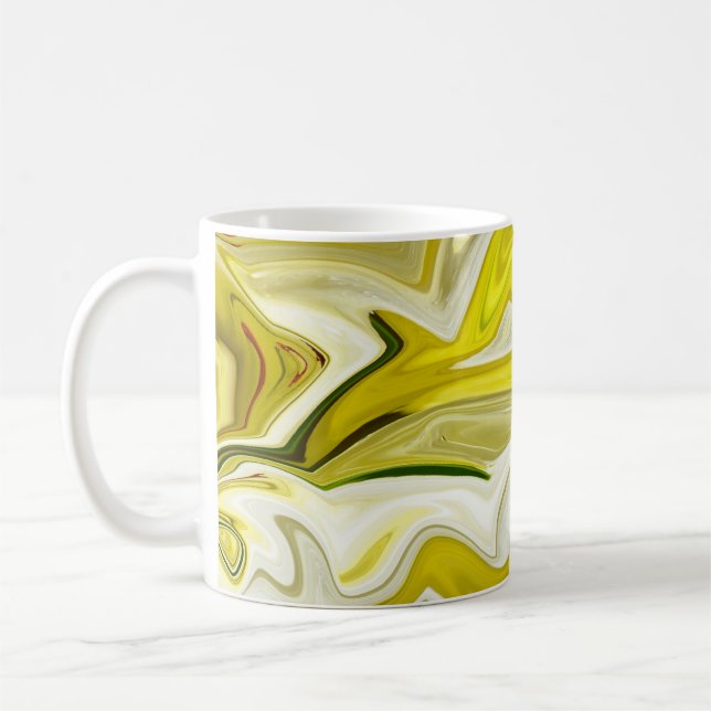 Caneca De Café Padrão abstrato amarelo (Esquerda)