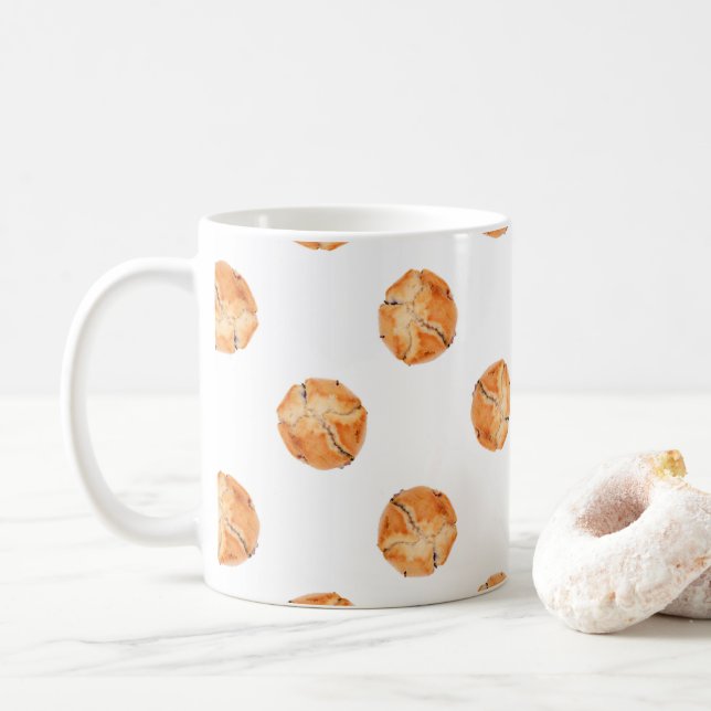 Caneca De Café padrão abstrato de muffin (Com Donut)