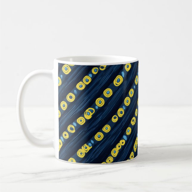 Caneca De Café Padrão Abstrato de Pontos Amarelos (Esquerda)