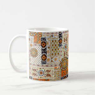 Caneca De Café Padrão abstrato digital étnico sem rumo