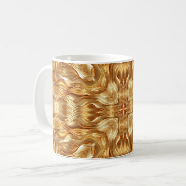Caneca De Café Padrão abstrato dourado adorável (Frente Esquerda)
