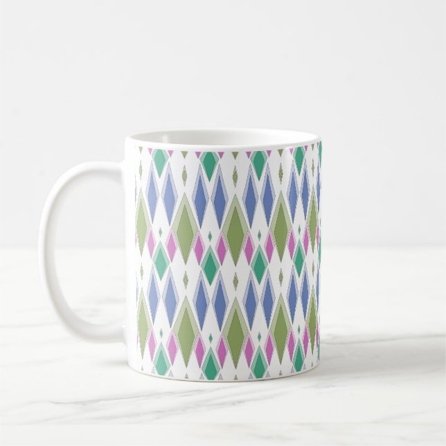 Caneca De Café Padrão abstrato geométrico simples multicolorido (Esquerda)