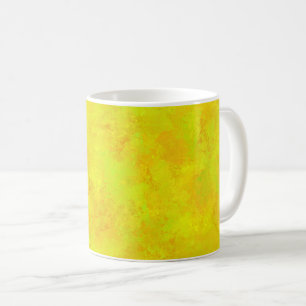 Caneca De Café Padrão Abstrato Laranja Amarelo Verde