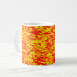 Caneca De Café Padrão Abstrato Laranja Vermelho Amarelo