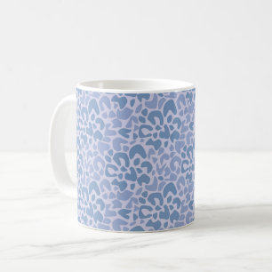 Caneca De Café Padrão abstrato manchado cinza e azul