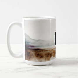 Caneca De Café Padrão Abstrato Minimalista de Aquarela Natural