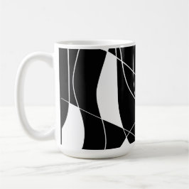 Caneca De Café padrão abstrato preto e branco moderno