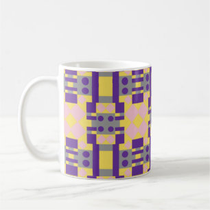 Caneca De Café Padrão abstrato Purple e Pastel com pontos