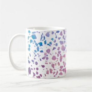 Caneca De Café Padrão abstrato Terrazzo Mosaico rosa e azul