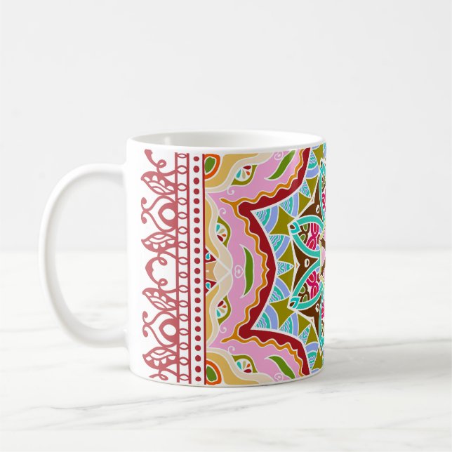 Caneca De Café Padrão abstrato Tropical de Folhas Diversas (Esquerda)