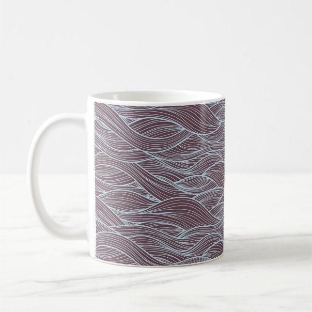 Caneca De Café padrão abstrato Wave (Esquerda)