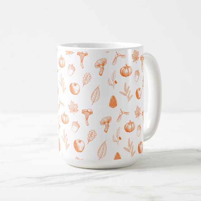 Caneca De Café Padrão Aconchegante de Outono (Frente Esquerda)