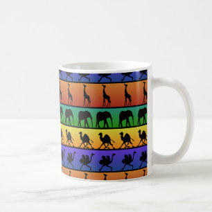 Caneca De Café Padrão Africano de Animais