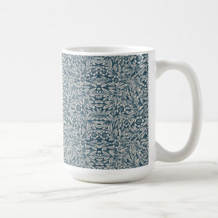 Caneca De Café Padrão antigo de saída Vestida deixa fundo azul