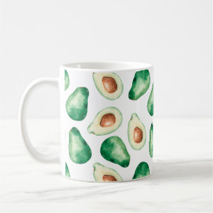 Caneca De Café Padrão Aquarela Avocado