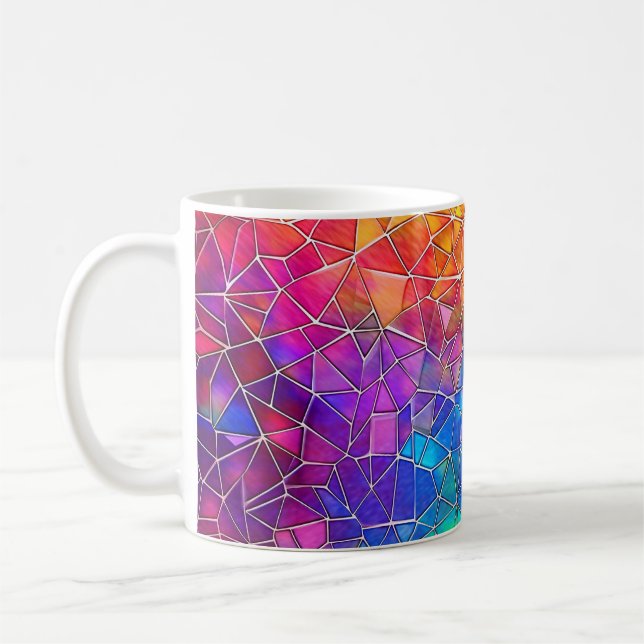 Caneca De Café Padrão Arco-Íris de Vidro Estreito (Esquerda)