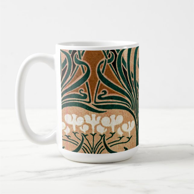 Caneca De Café padrão Art Nouveau #9 (Esquerda)
