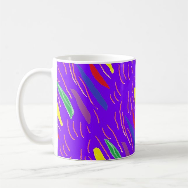 Caneca De Café Padrão artístico em roxo quebradiço (Esquerda)