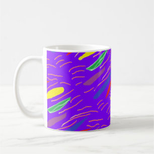 Caneca De Café Padrão artístico em roxo quebradiço