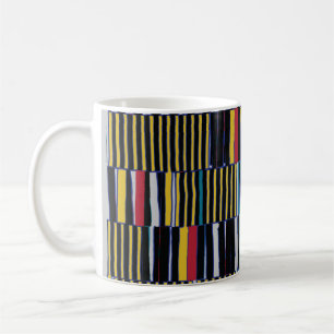 Caneca De Café padrão assimétrico de colagem de abstrato. Traç