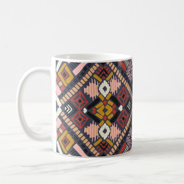 Caneca De Café Padrão Aztec do Chevron Africano Tribal (Esquerda)