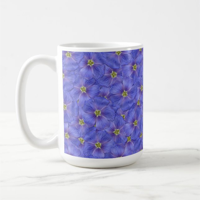 Caneca De Café Padrão Azul de Linho Invisível (Esquerda)