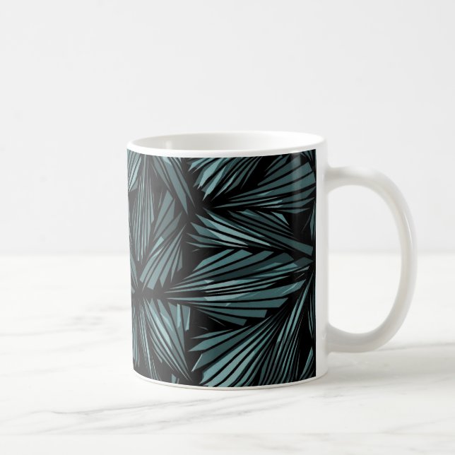 Caneca De Café Padrão Azul de Vidro Quebrado por abstrato (Direita)
