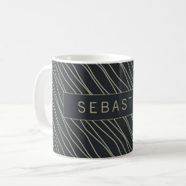 Caneca De Café Padrão Azul Escuro Strik Personalizado