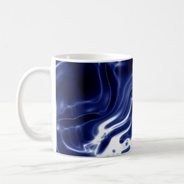 Caneca De Café Padrão azul espiralado  (Esquerda)